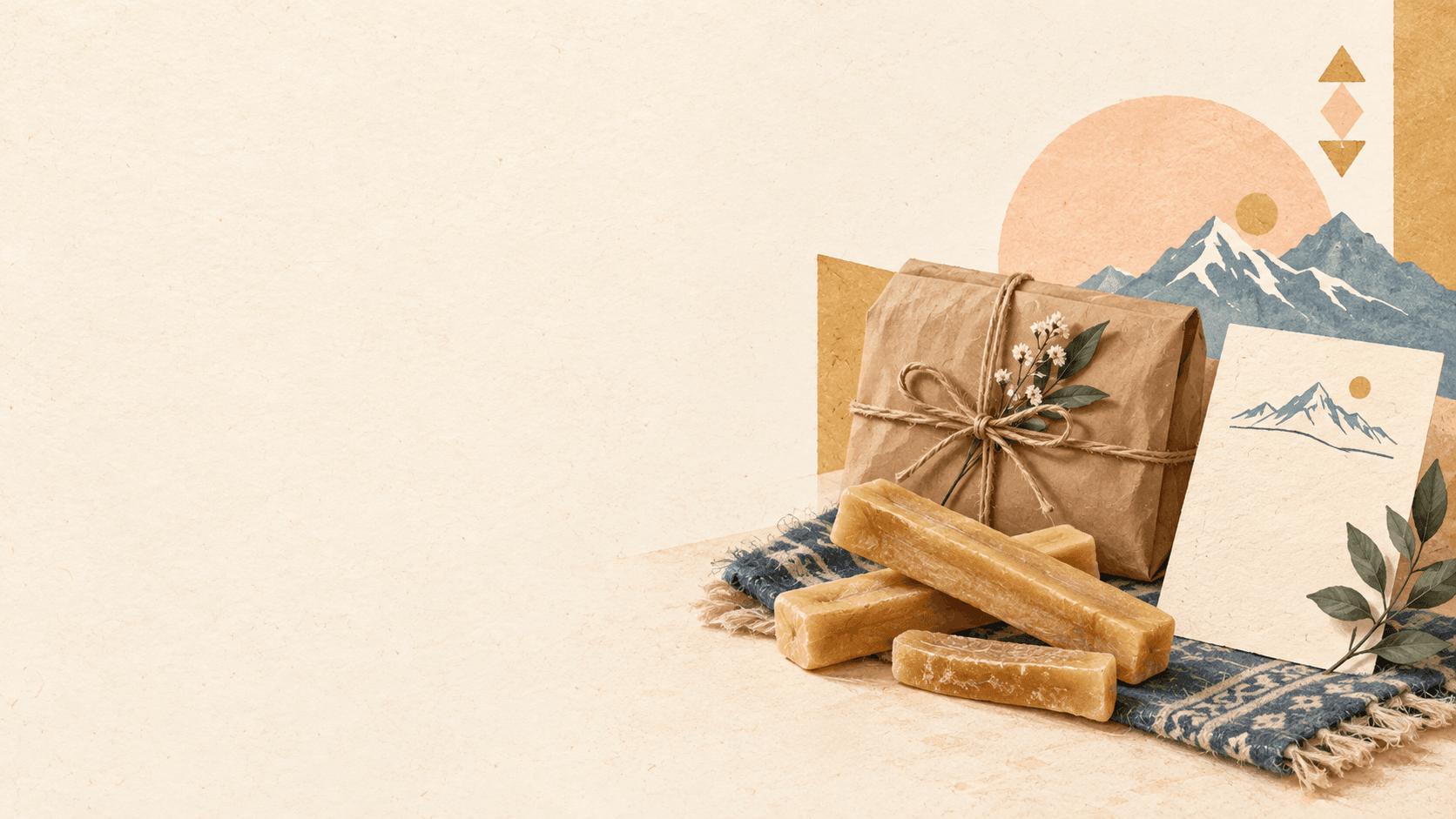A handcrafted Himalayan parcel with dog chews